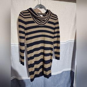 Loft Ann Taylor blue/tan dress